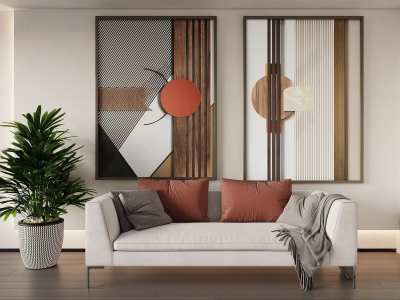 现代装饰画挂画3D模型下载